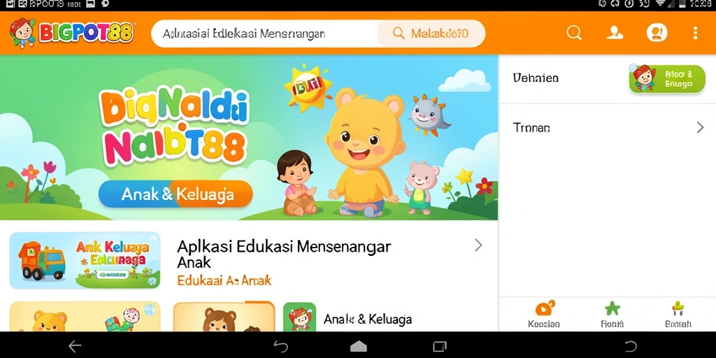 Antarmuka menarik BIGPOT88 untuk edukasi anak.