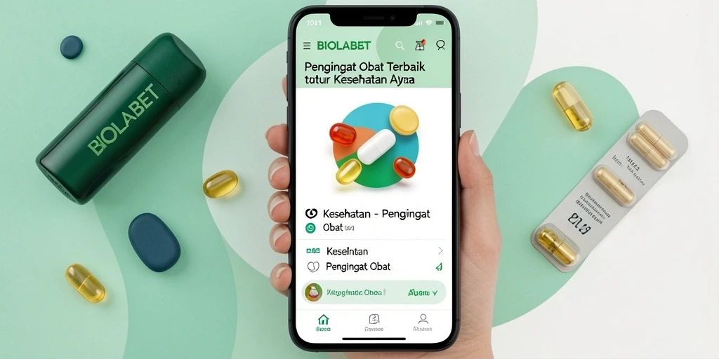 Tampilan antarmuka aplikasi BIOLABET untuk pengingat obat yang intuitif.