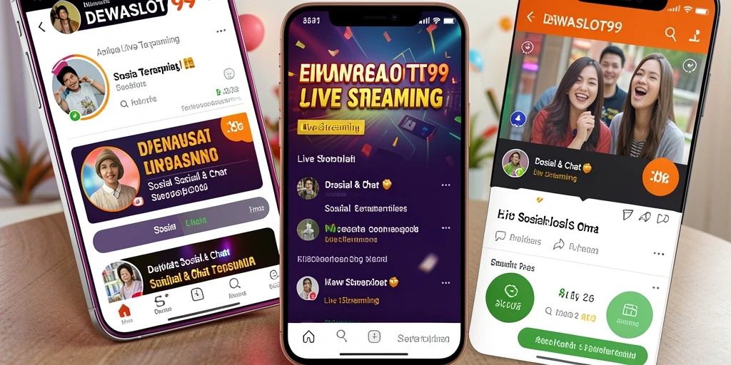 Antarmuka aplikasi DEWASLOT99 saat Live Streaming yang interaktif dan menarik.