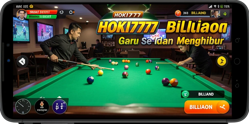 Tampilan antarmuka HOKI777 yang menarik dan intuitif untuk game Billiard.