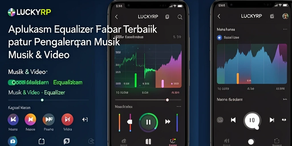 Antarmuka LUCKYRP yang menampilkan pengaturan Equalizer audio.