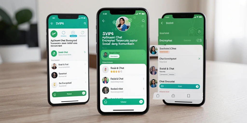Antarmuka aplikasi SVIP6 yang modern dan intuitif untuk Chat Encrypted.